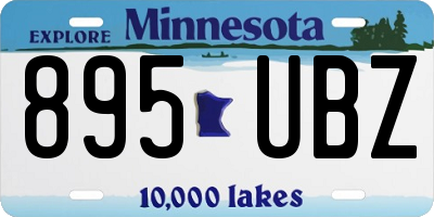 MN license plate 895UBZ
