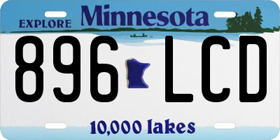 MN license plate 896LCD