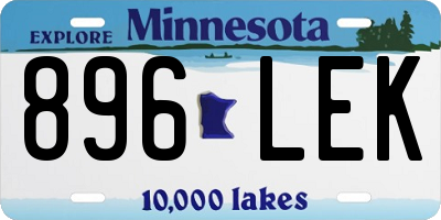 MN license plate 896LEK