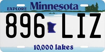 MN license plate 896LIZ