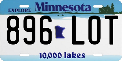 MN license plate 896LOT