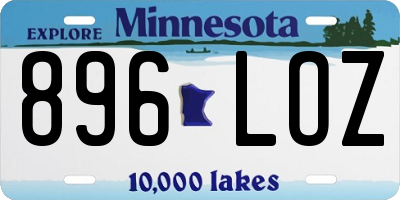 MN license plate 896LOZ