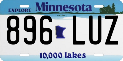 MN license plate 896LUZ