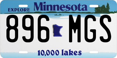 MN license plate 896MGS