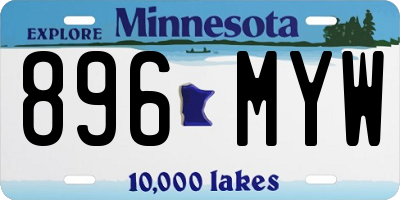 MN license plate 896MYW