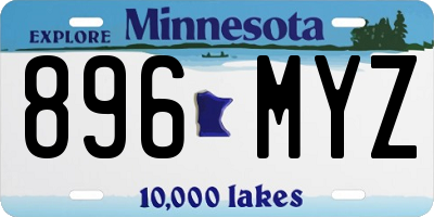 MN license plate 896MYZ