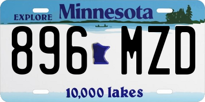 MN license plate 896MZD