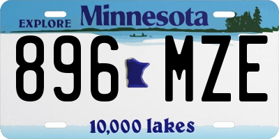 MN license plate 896MZE