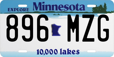 MN license plate 896MZG