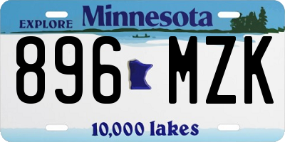 MN license plate 896MZK