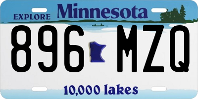 MN license plate 896MZQ