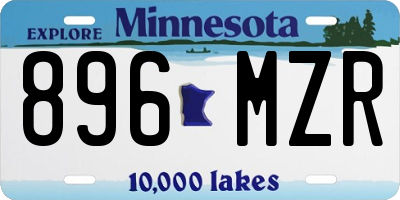 MN license plate 896MZR