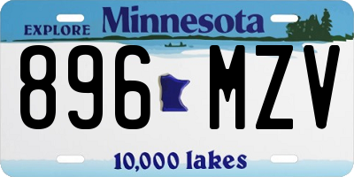 MN license plate 896MZV