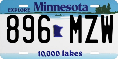 MN license plate 896MZW