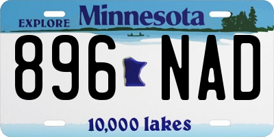 MN license plate 896NAD