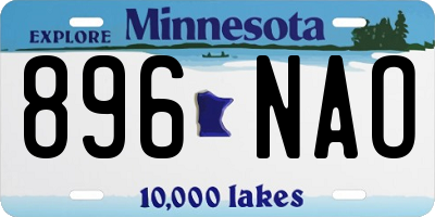 MN license plate 896NAO