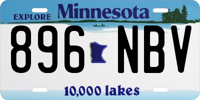 MN license plate 896NBV