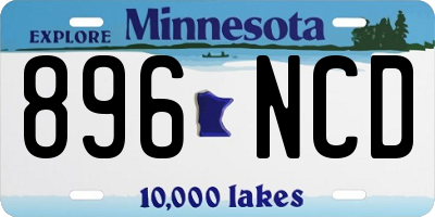 MN license plate 896NCD