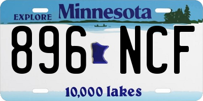 MN license plate 896NCF