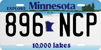 MN license plate 896NCP