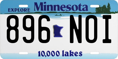 MN license plate 896NOI