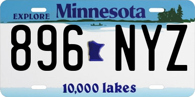 MN license plate 896NYZ
