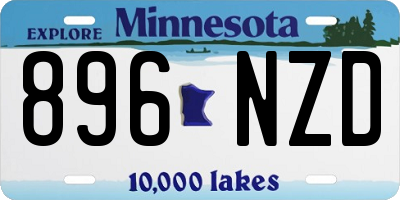 MN license plate 896NZD