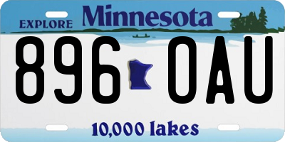 MN license plate 896OAU