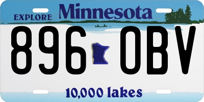 MN license plate 896OBV