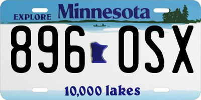 MN license plate 896OSX