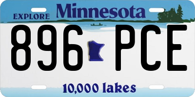 MN license plate 896PCE