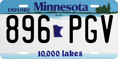 MN license plate 896PGV