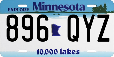 MN license plate 896QYZ