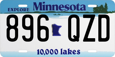 MN license plate 896QZD
