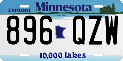 MN license plate 896QZW