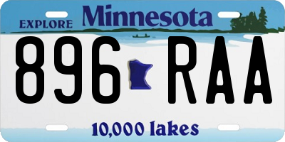 MN license plate 896RAA