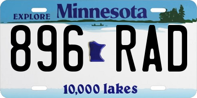 MN license plate 896RAD