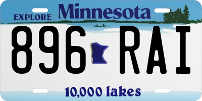 MN license plate 896RAI