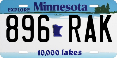 MN license plate 896RAK