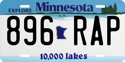 MN license plate 896RAP