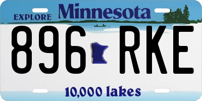 MN license plate 896RKE