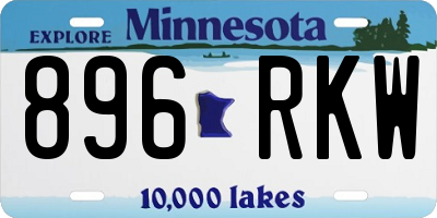 MN license plate 896RKW