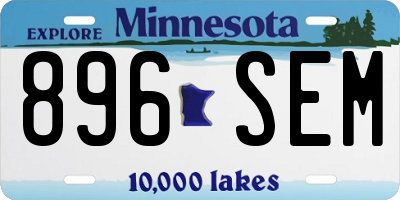 MN license plate 896SEM