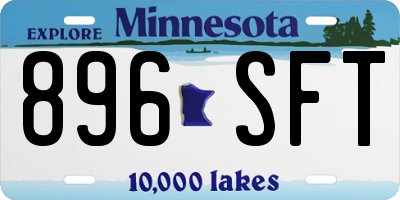 MN license plate 896SFT