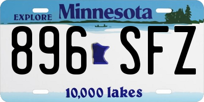 MN license plate 896SFZ