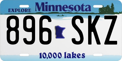 MN license plate 896SKZ