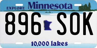 MN license plate 896SOK
