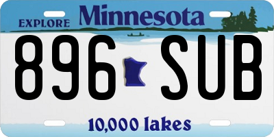 MN license plate 896SUB
