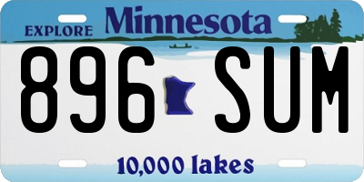 MN license plate 896SUM