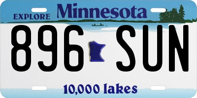 MN license plate 896SUN